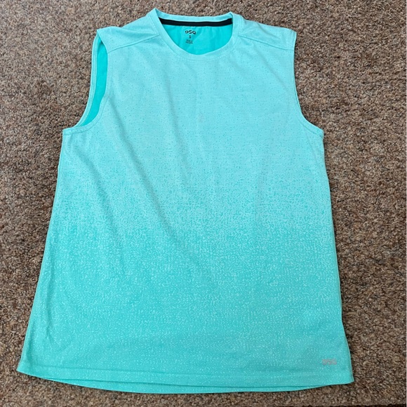 ⭐️EUC - 2 DSG Mens Small Cut-Off Dro-Fit Shirts - Light Aqua & Orange Ombré - Picture 4 of 5